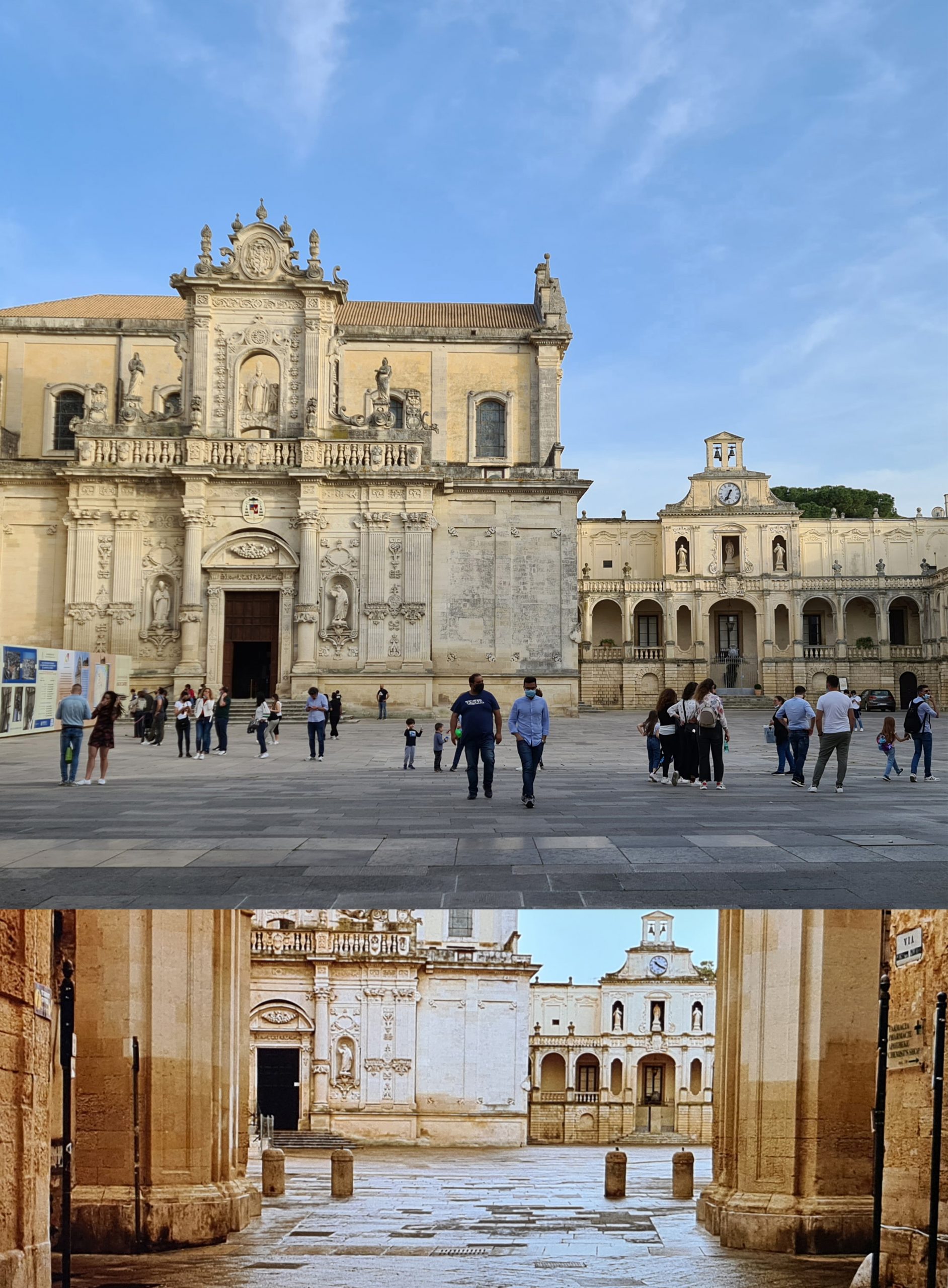 A lecce in un itinerario non può mancare il Duomo, che svetta nella piazza insieme al campanile